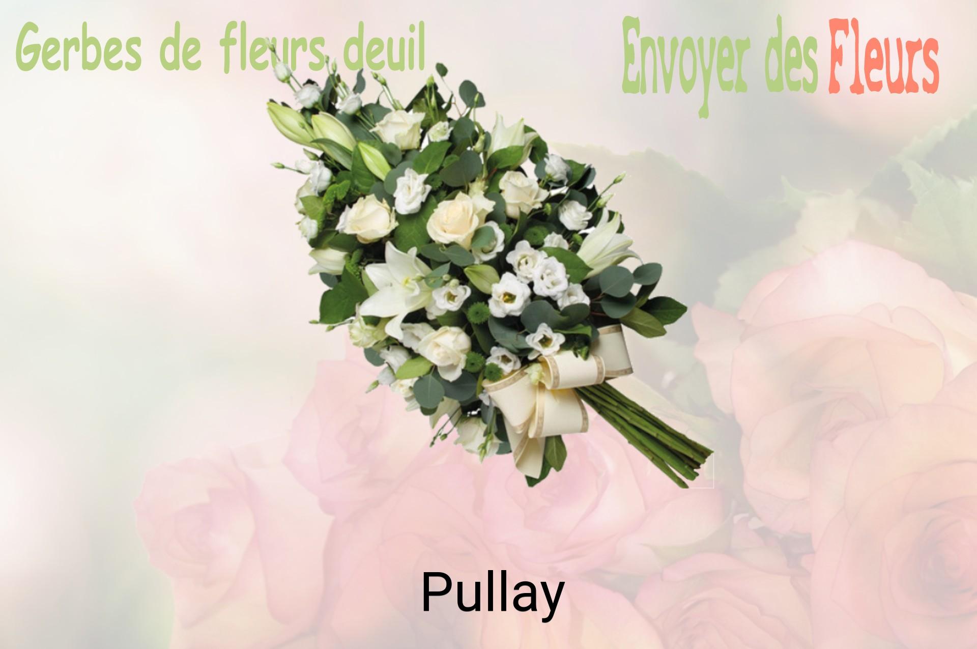 Gerbe de fleurs de deuil livrée à Pullay